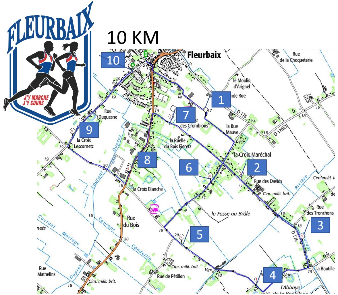 parcours de la course Dimanche 3 mars 10km Route Label National